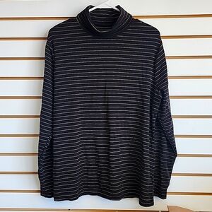 Sparkle striped turtleneck long sleeve top 3x